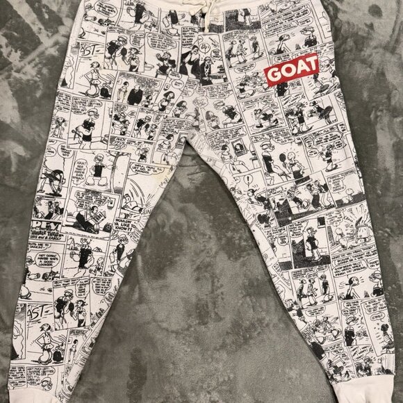 Vintage Phat Farm “GOAT” Popeye Comic Strip Sweatpants Size L - Picture 1 of 8